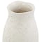 16" Cream Ceramic Abstract Wavy Vase with Textured Speckled Detailing